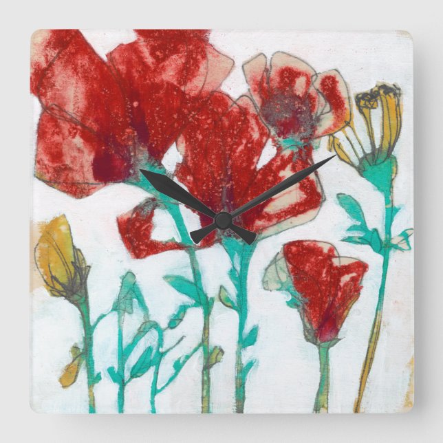 Horloge Carrée Expression II de fleur (Recto)