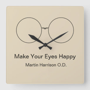 Horloge Carrée Eye Doctor Optometrist Office Clocks
