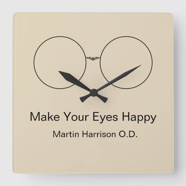 Horloge Carrée Eye Doctor Optometrist Office Clocks (Recto)