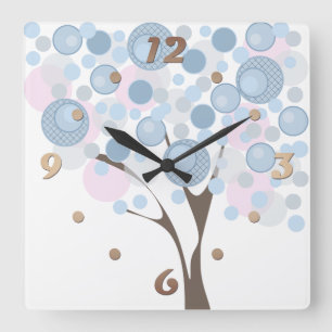 Horloge Carrée Fabuleux, bois,