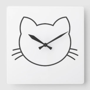Horloge Carrée Face de chat