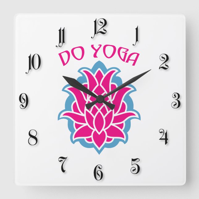 Horloge Carrée Faire du yoga (Recto)