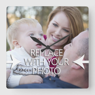 Horloge Carrée Faites votre propre photo de famille