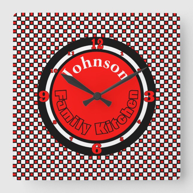 Horloge Carrée Family Kitchen Color Choice (Recto)