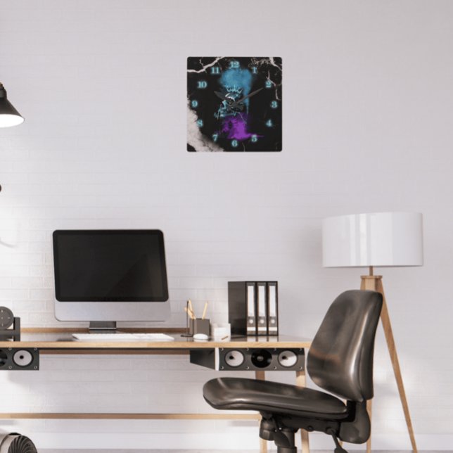 Horloge Carrée Fantasy Design | Cryptocurrency | Ethereum Marble  (Créateur téléchargé)