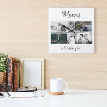 Horloge Carrée Father with Kids and Family Dad Photo Collage<br><div class="desc">Father with Kids and Family Dad Photo Collage Wall Clock. Collage of 6 photos, father's name with a sweet message in a trendy script and names of children that overlay the Photo. Add your 6 favorite family. Sweet keepsake and a venin pour birthday, Father's Day ou Christmas for a papa,...</div>