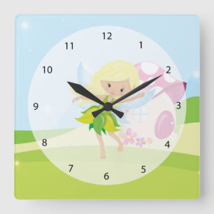 Horloge Carrée Fée girly mignonne