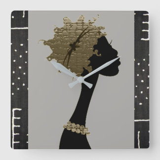 Horloge Carrée Femme africaine