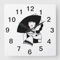 Femme Art Déco au grand chapeau gants RL