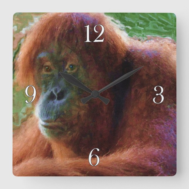 Horloge Carrée Femme en voie de disparition Orangutan Primate Wil (Recto)