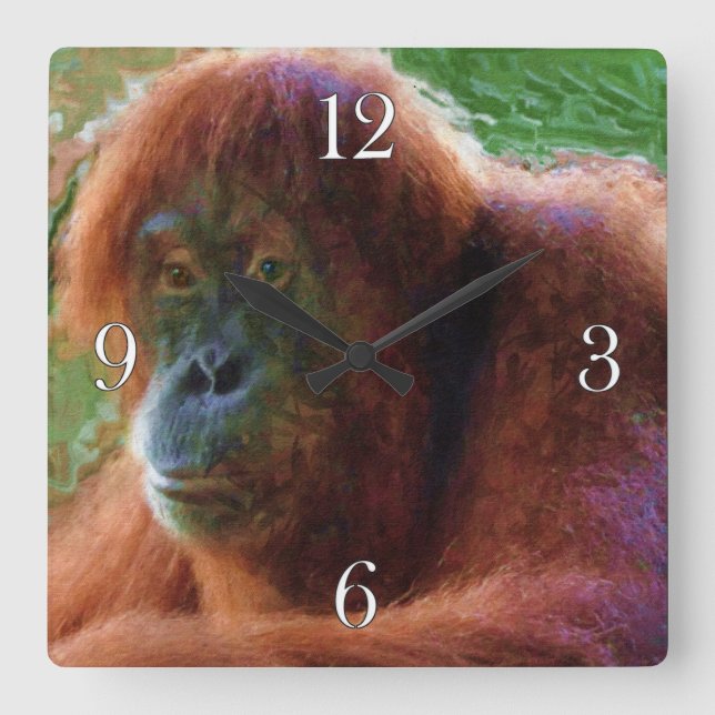 Horloge Carrée Femme en voie de disparition Orangutan Primate Wil (Recto)
