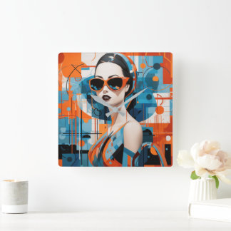 Horloge Carrée Femme moderne chic, élégance géométrique