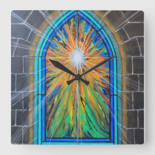 Horloge Carrée Fenêtre en verre de l'église Light 3