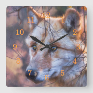 HORLOGE CARRÉE FENÊTRE GRAY WOLF D'OPPORTUNITÉ