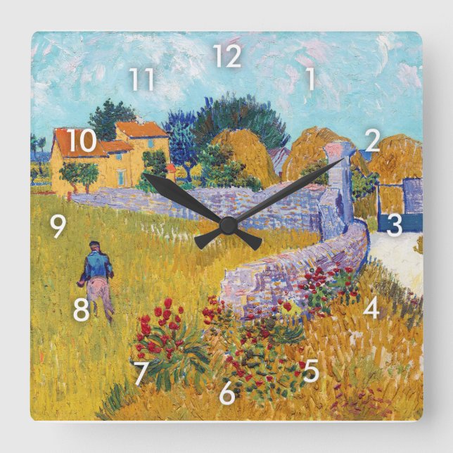Horloge Carrée Ferme en Provence, Van Gogh (Recto)