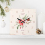 Horloge Carrée Ferme Noël hiver Poinsettia Rustique<br><div class="desc">Élevez votre décor de maison de vacances avec notre Vintage horloge murale Carré d'hiver en détresse. Ce magnifique garde-temps allie charme rustique de la ferme à une élégance intemporelle, avec un look peint vintage et en mauvais état qui ajoute du caractère et de la chaleur à tout espace. Ornée de...</div>