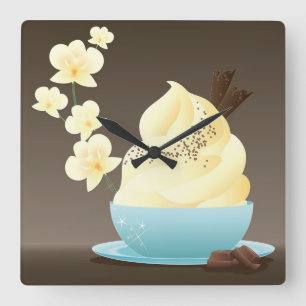 Horloge Carrée Festin de crème glacée
