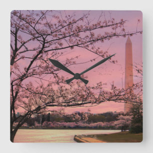 Horloge Carrée Festival Cherry Blossom du Monument de Washington