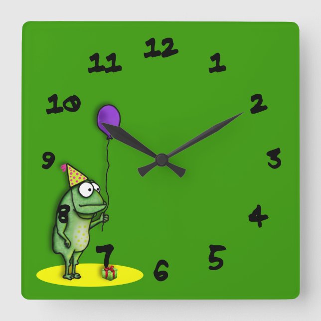 Horloge Carrée Fête de Frog (Recto)