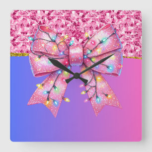 Horloge Carrée Fête de Noël Joyeux Joyeux Joyeux Joyeux Jeu de No