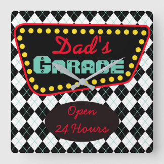 Horloge Carrée Fête des pères cadeau de l'horloge du mur de garag