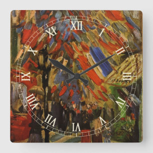 Horloge Carrée Fête du 14 juillet à Paris par Vincent van Gogh