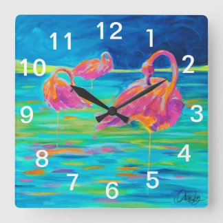 Horloge Carrée Feu Wall Clock