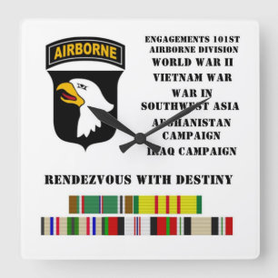Horloge Carrée Fiançailles de la 101st Division Aéroportée