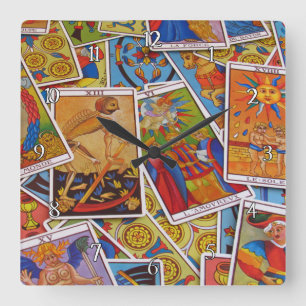 Horloge Carrée Fichier de carte Tarot cool