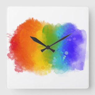 Horloge Carrée Fierté moderne de SlipperyJoe éclaboussure d'énerg