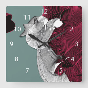 Horloge Carrée Figure Art numérique