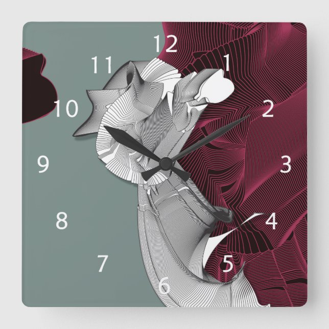 Horloge Carrée Figure Art numérique (Recto)