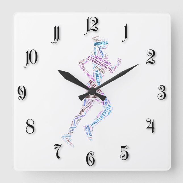 Horloge Carrée Fille en course (Recto)