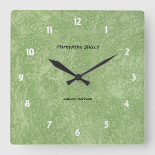 Horloge Carrée Finition fausse de stuc Marmorino