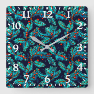 Horloge Carrée Fir de Noël Motif-82397