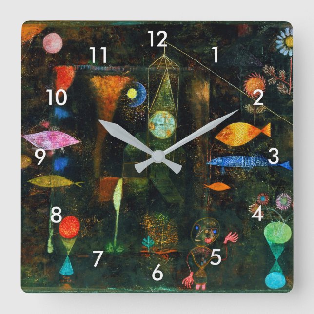 Horloge Carrée Fish Magic, Paul Klee (Recto)