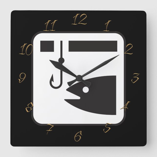 Horloge Carrée Fishing store (Recto)