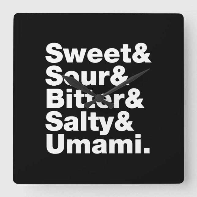 Horloge Carrée Five Basic Tastes (Recto)