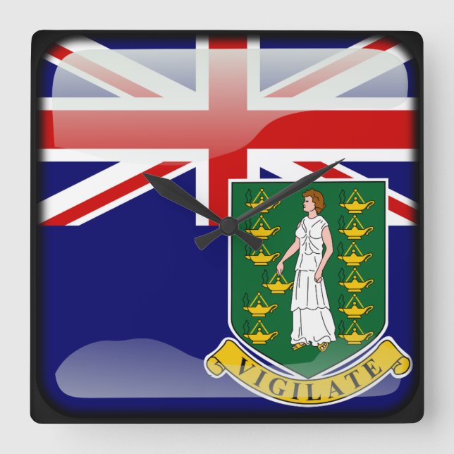 Horloge Carrée Flag des îles Virgin (Recto)