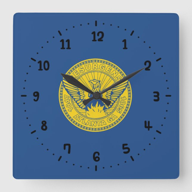 Horloge Carrée Flag of Atlanta, Georgia Square Wall Clock (Recto)