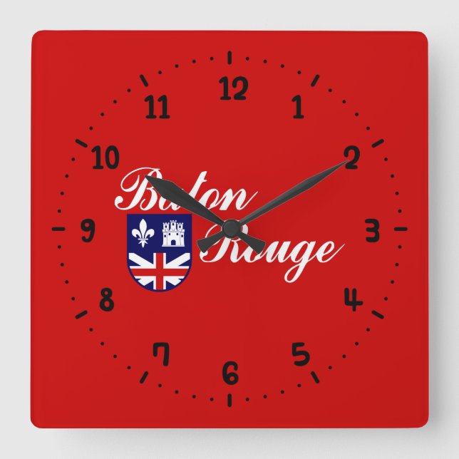 Horloge Carrée Flag of Baton Rouge, Louisiana Square Wall Clock (Recto)