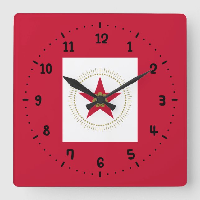 Horloge Carrée Flag of Birmingham, Square Wall Clock (Recto)
