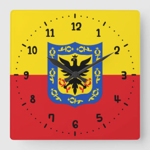 Horloge Carrée Flag of Bogota, Colombia Square Wall Clock