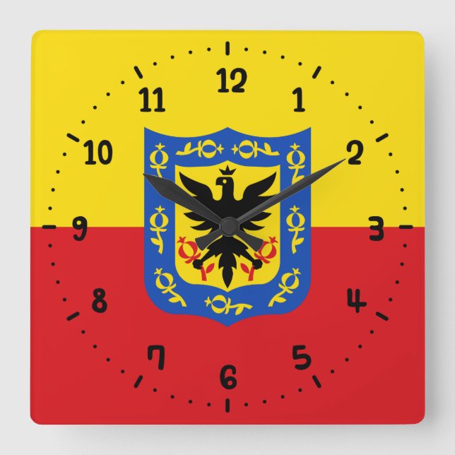 Horloge Carrée Flag of Bogota, Colombia Square Wall Clock (Recto)