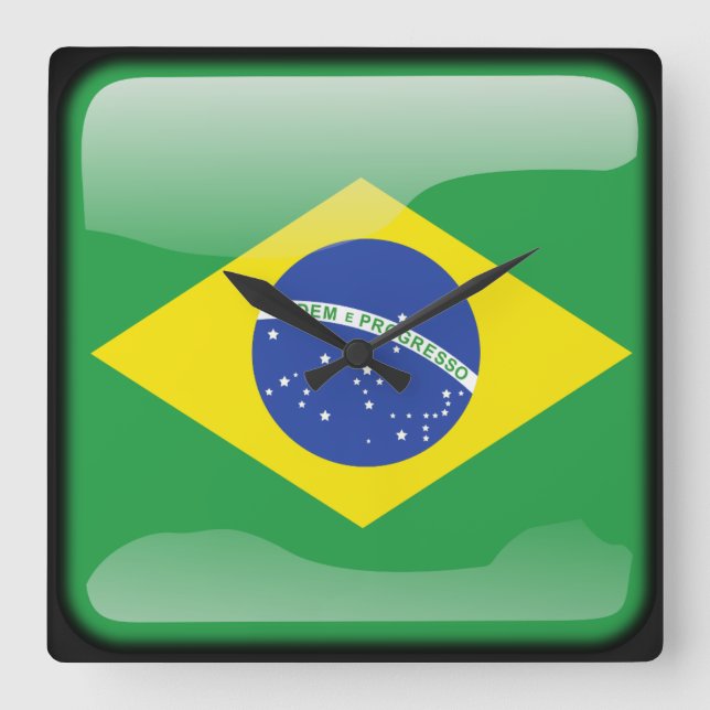 Horloge Carrée Flag of Brazil (Recto)