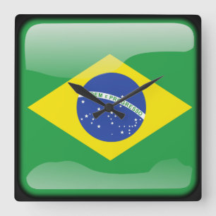 Horloge Carrée Flag of Brazil