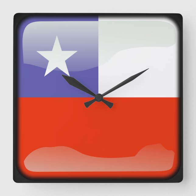 Horloge Carrée Flag of Chile (Recto)