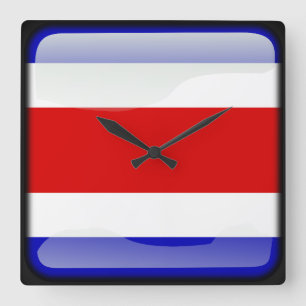 Horloge Carrée Flag of Costa Rica