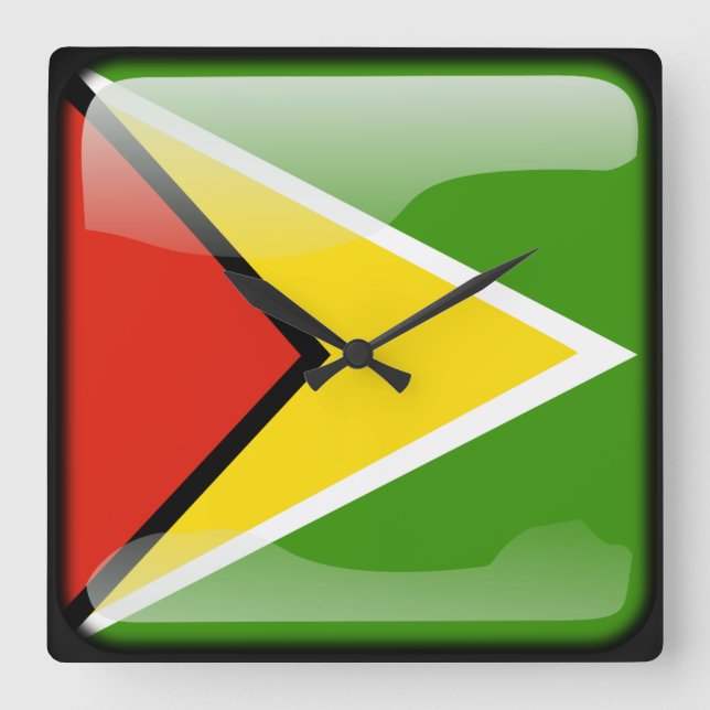 Horloge Carrée Flag of Guyana (Recto)