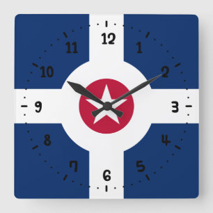 Horloge Carrée Flag of Indianapolis